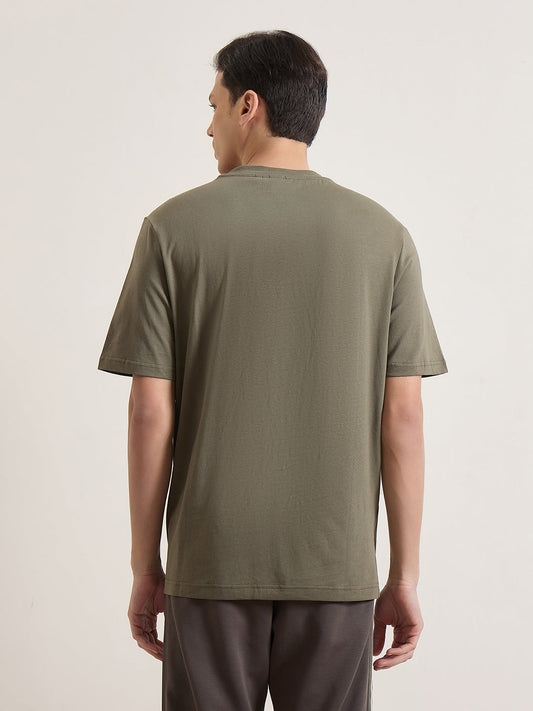 Antony Morato Men Olive Green Solid T-Shirt