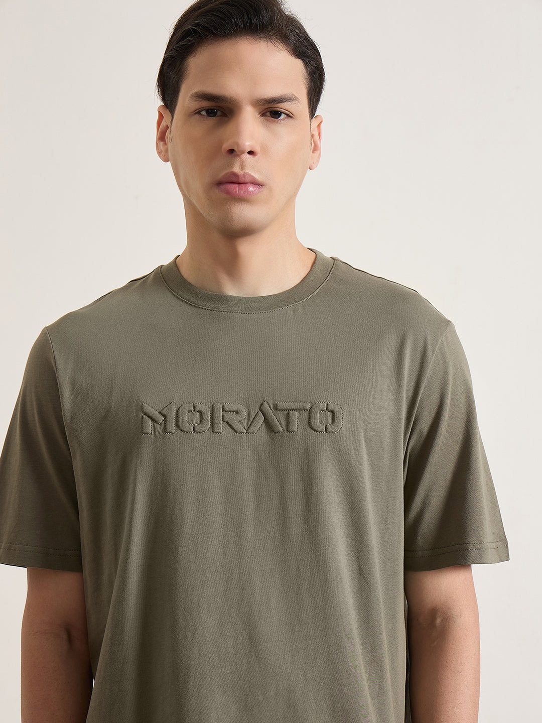 Antony Morato Men Olive Green Solid T-Shirt
