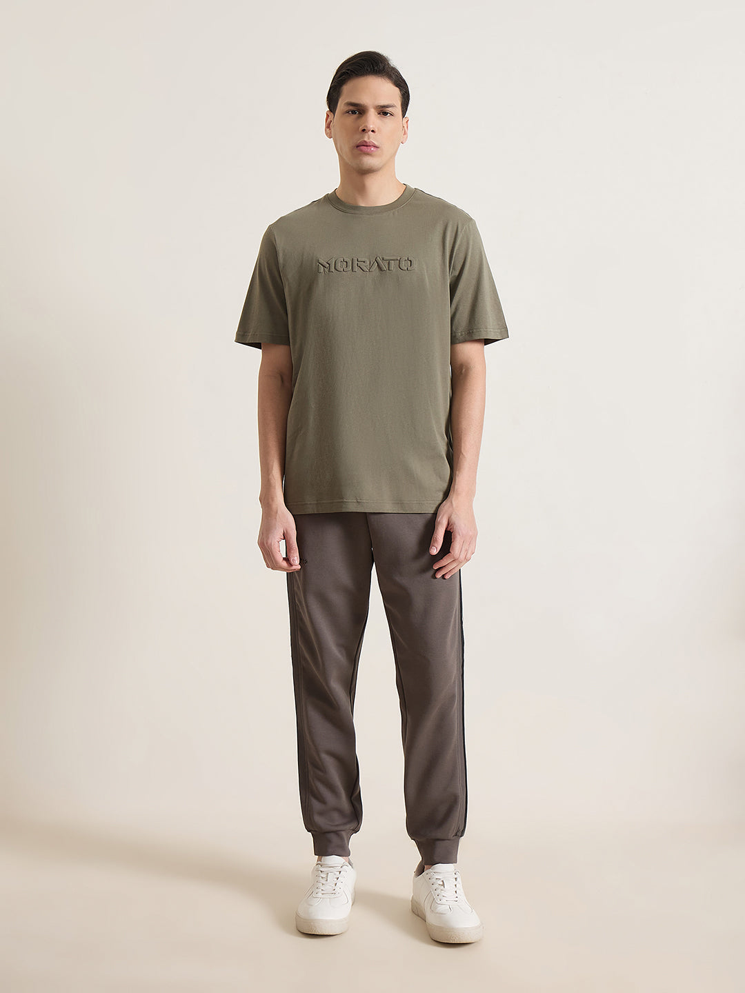 Antony Morato Men Olive Green Solid T-Shirt