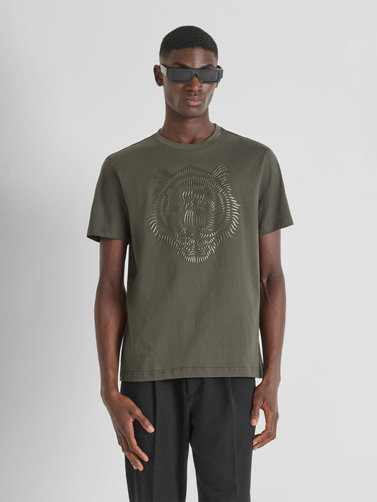 ANTONY MORATO Men Green Jersey Rubber Print T-Shirt