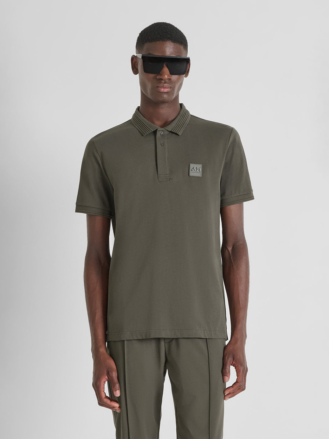 ANTONY MORATO Men Green Jersey Cotton Polo T-Shirt