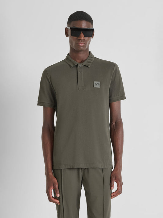 ANTONY MORATO Men Green Jersey Cotton Polo T-Shirt