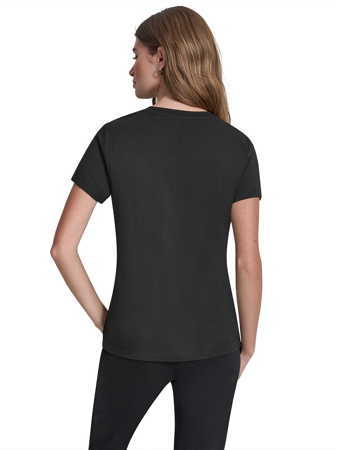 DKNY Women Black Printed Round Neck T-Shirt