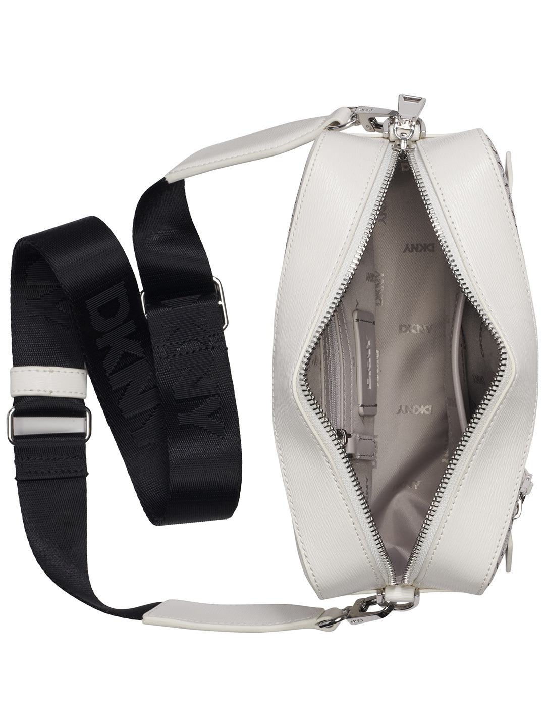 DKNY Women White Logo Cross Body Bag
