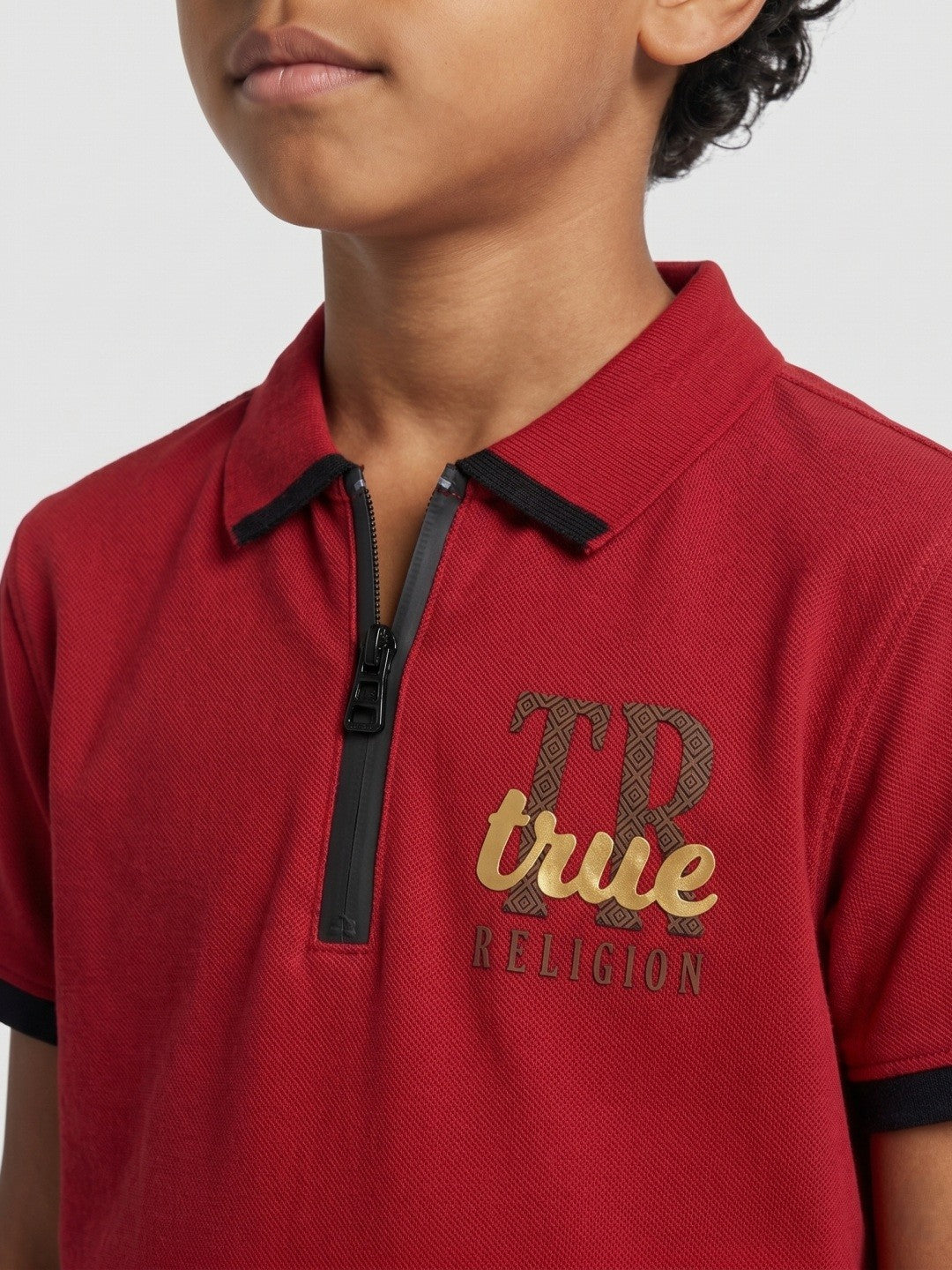 True Religion Red Cotton Boys Polo T shirt