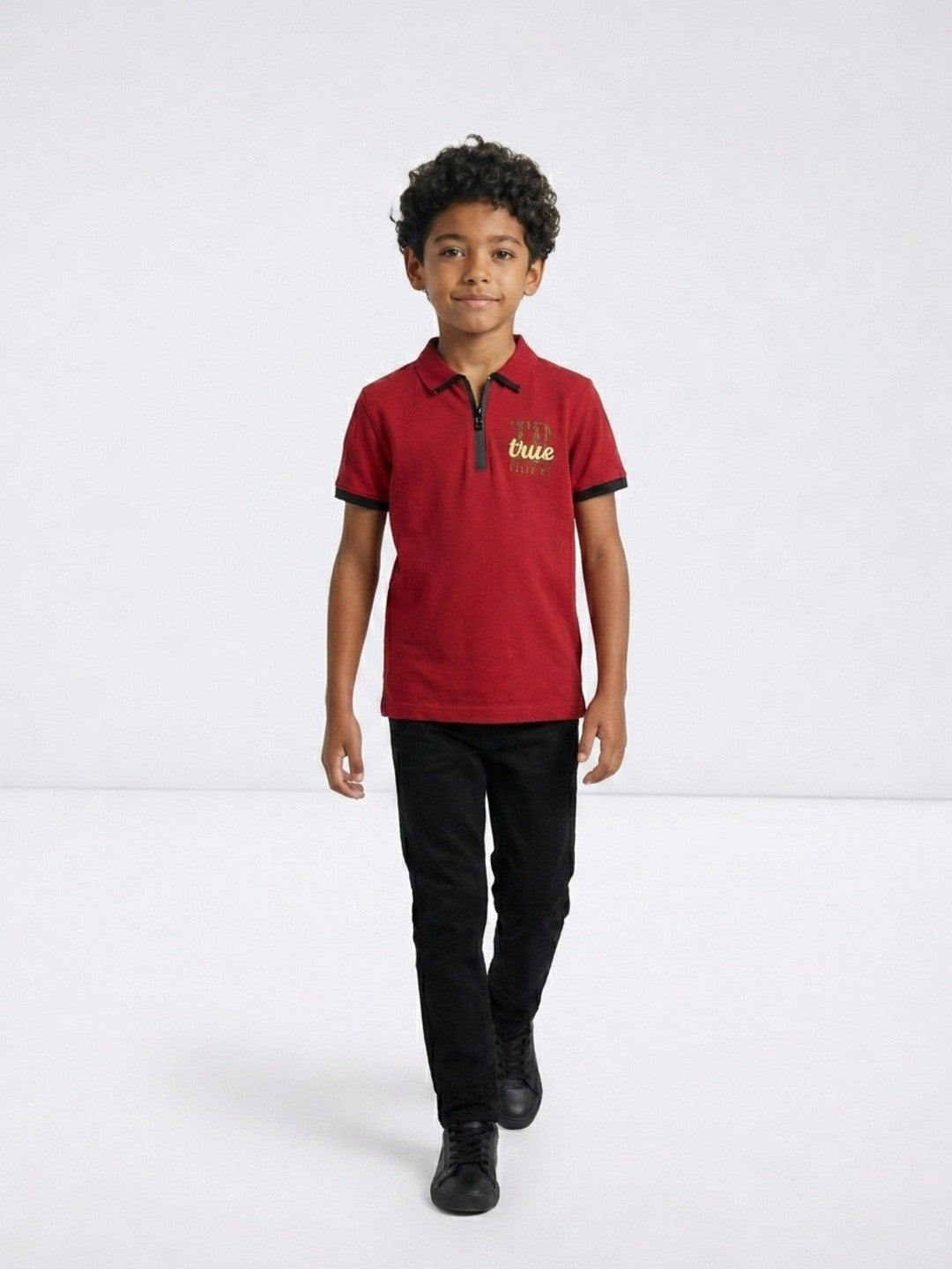 True Religion Red Cotton Boys Polo T shirt