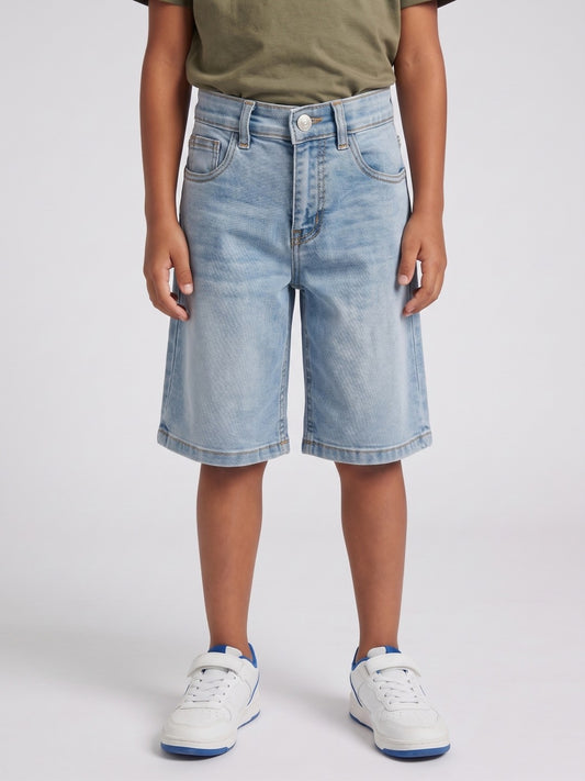 True Religion Blue Cotton Regular Fit Boys Shorts