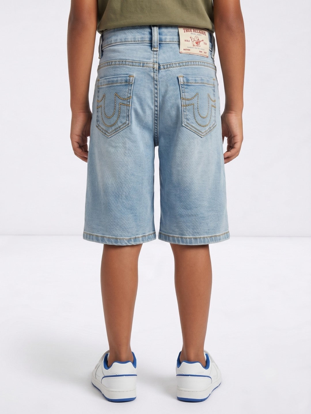 True Religion Blue Cotton Regular Fit Boys Shorts