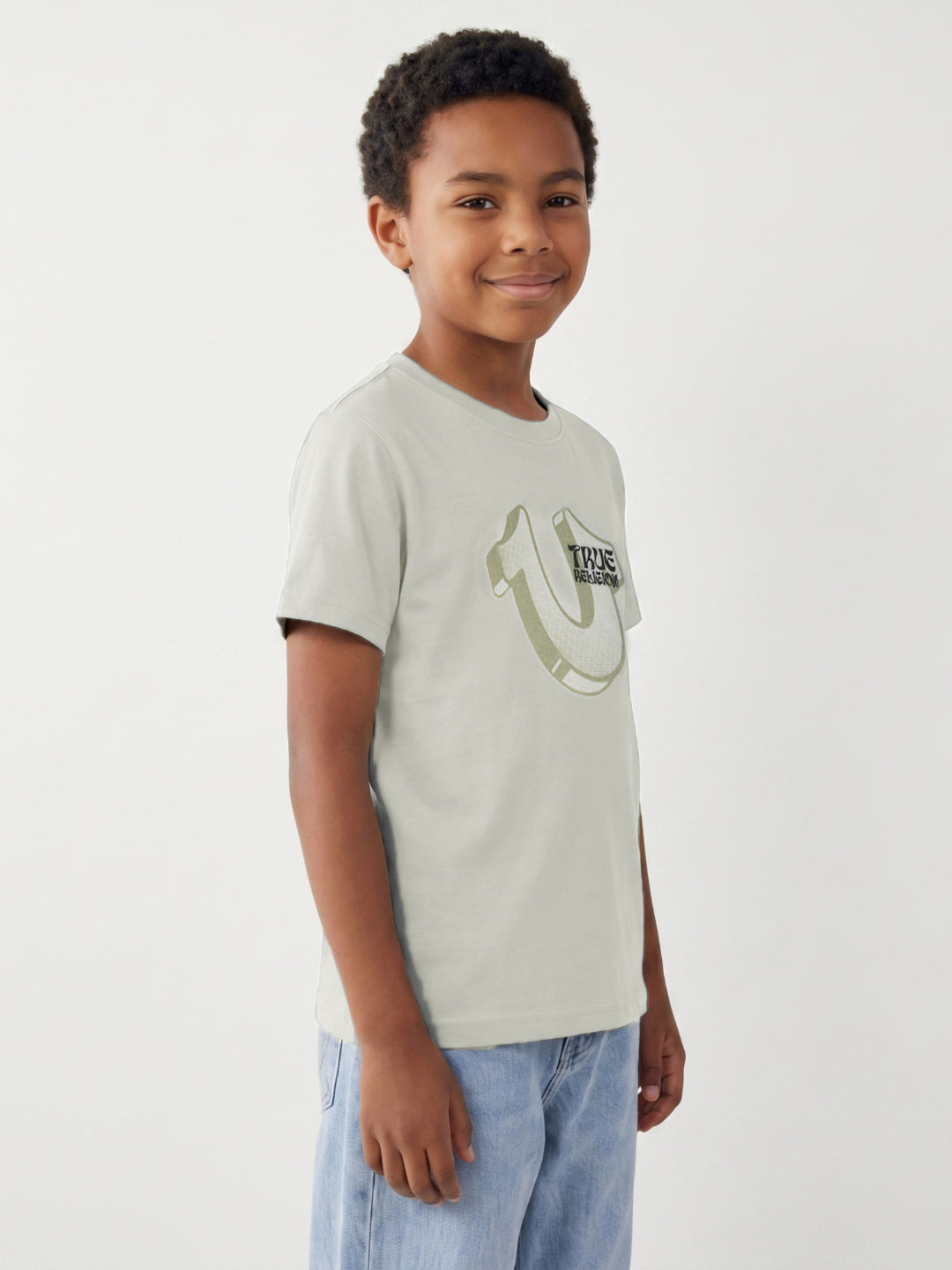 True Religion Boys Beige Cotton T-Shirt