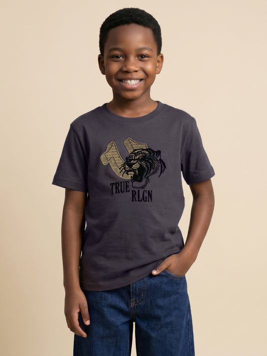 True Religion Boys Grey Cotton T-Shirt