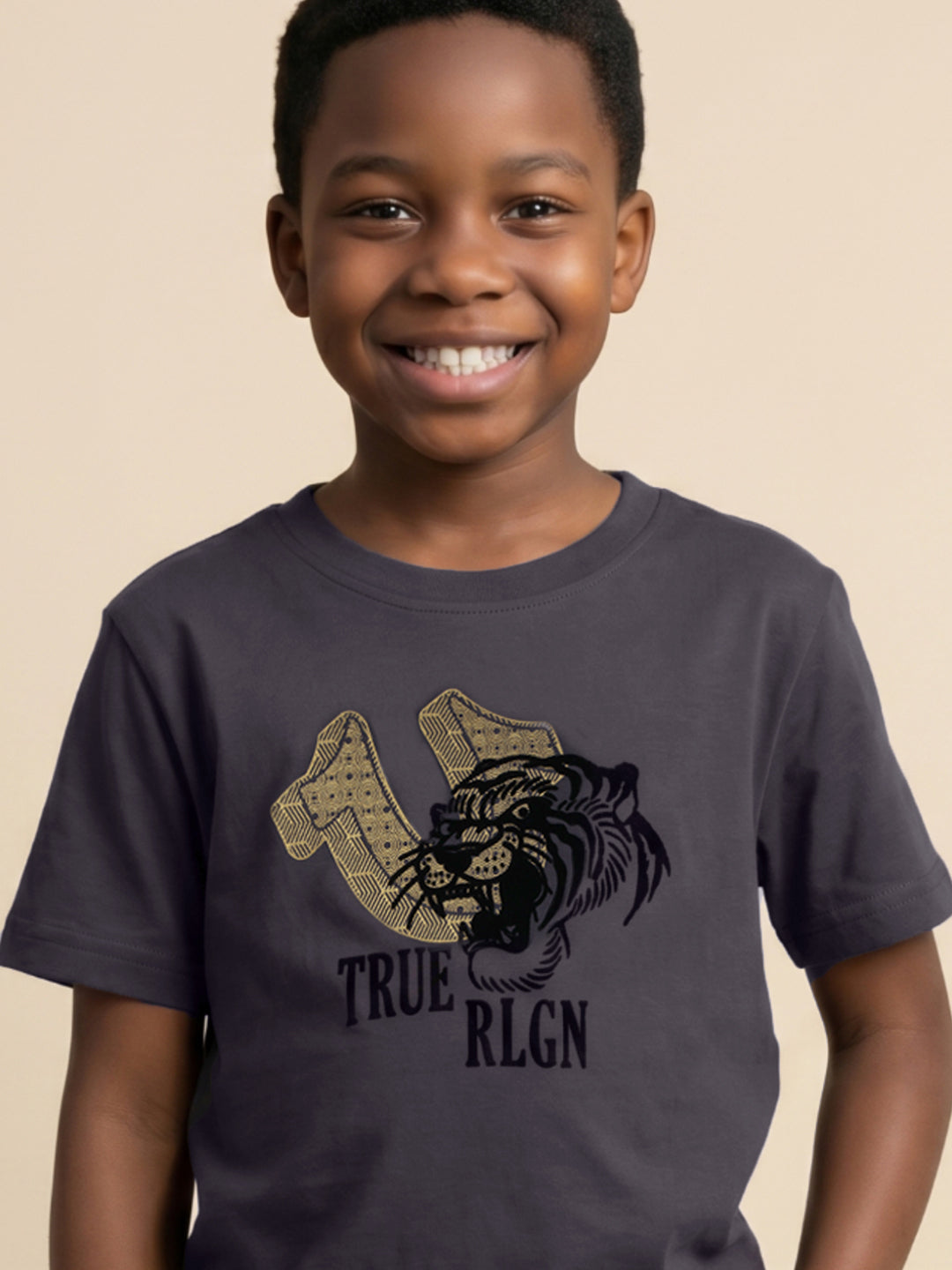 True Religion Boys Grey Cotton T-Shirt