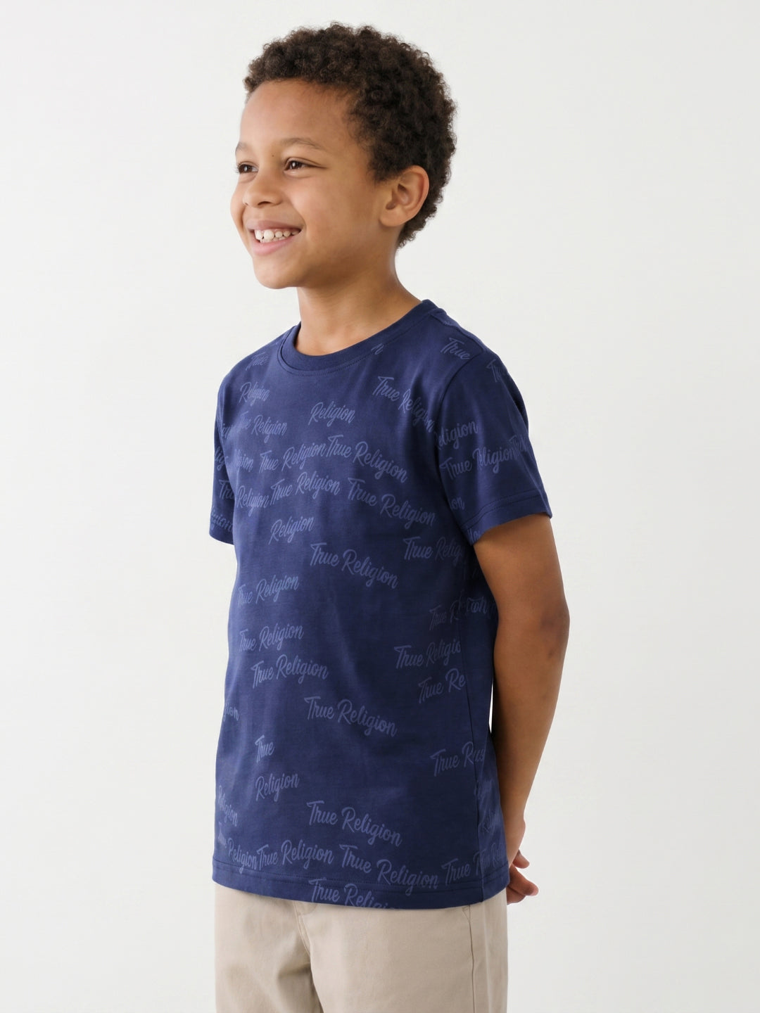 True Religion Boys Blue Aop Cotton T-Shirt