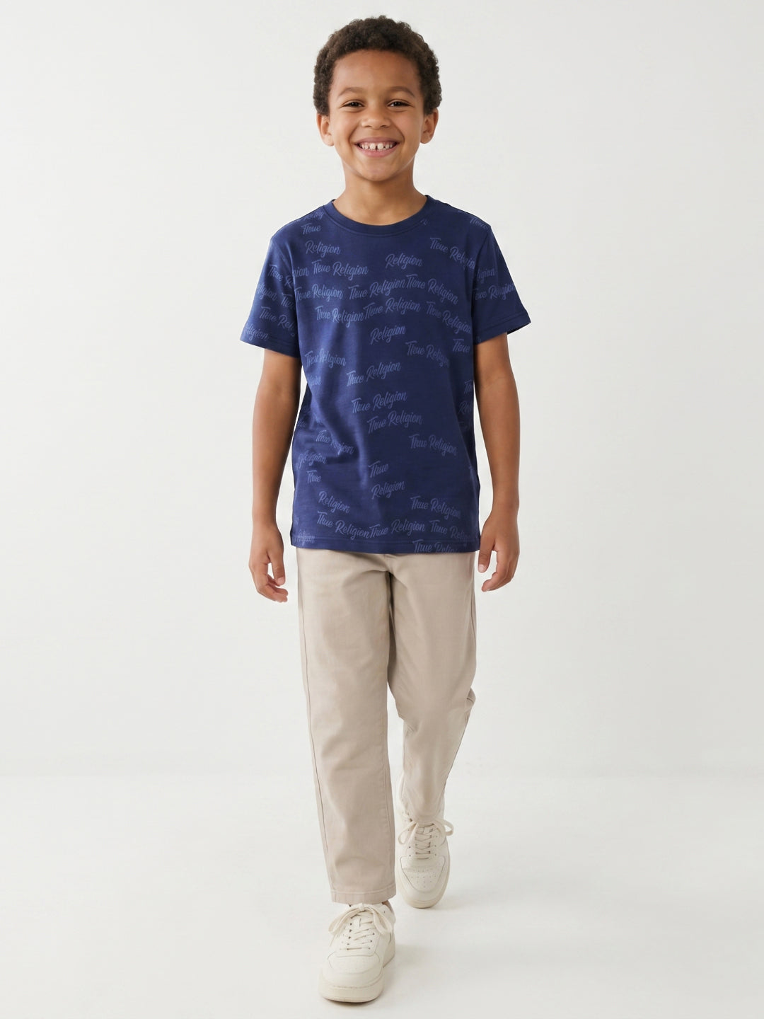 True Religion Boys Blue Aop Cotton T-Shirt