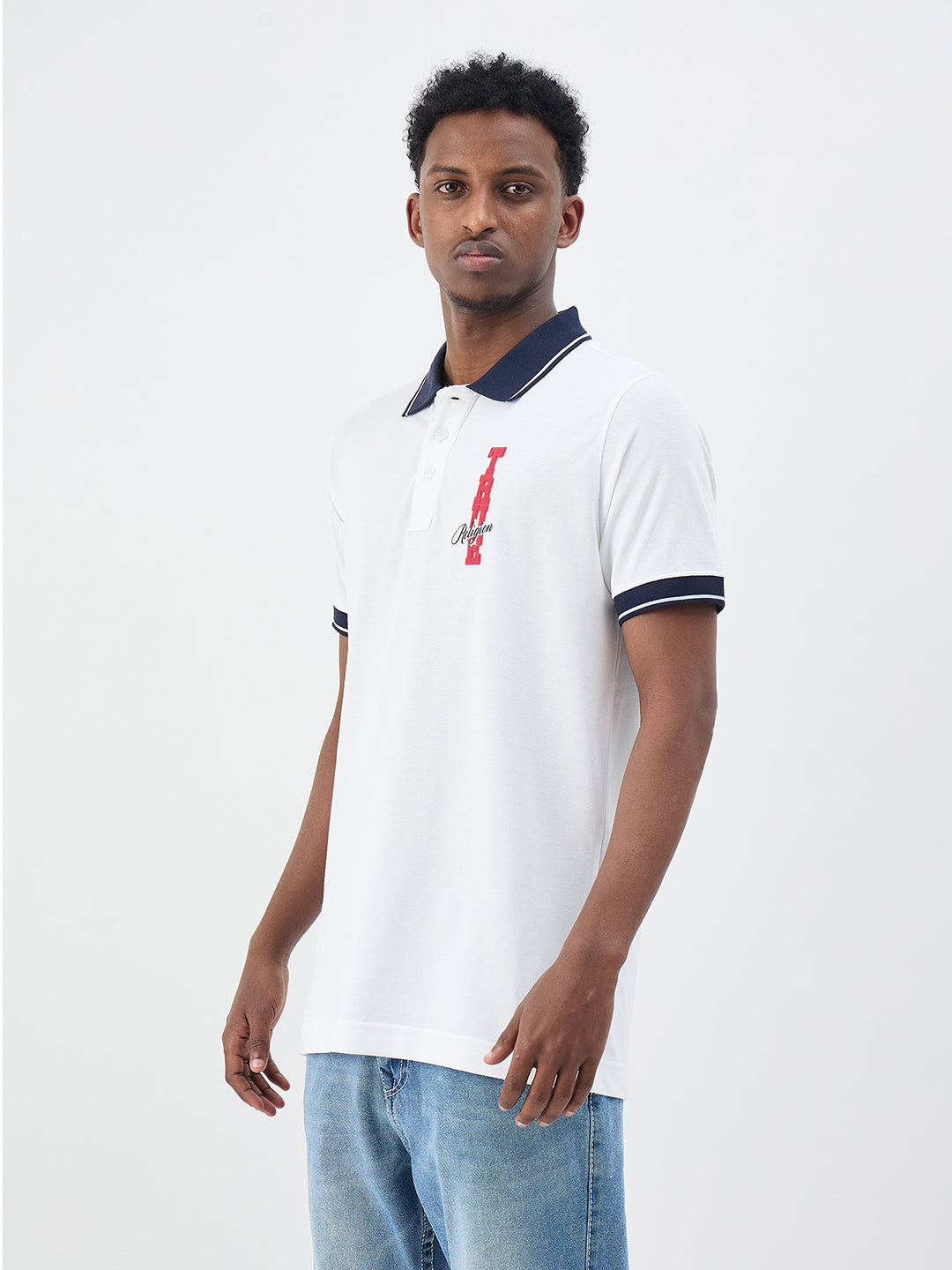 True Religion Men Solid White Polo T-Shirt