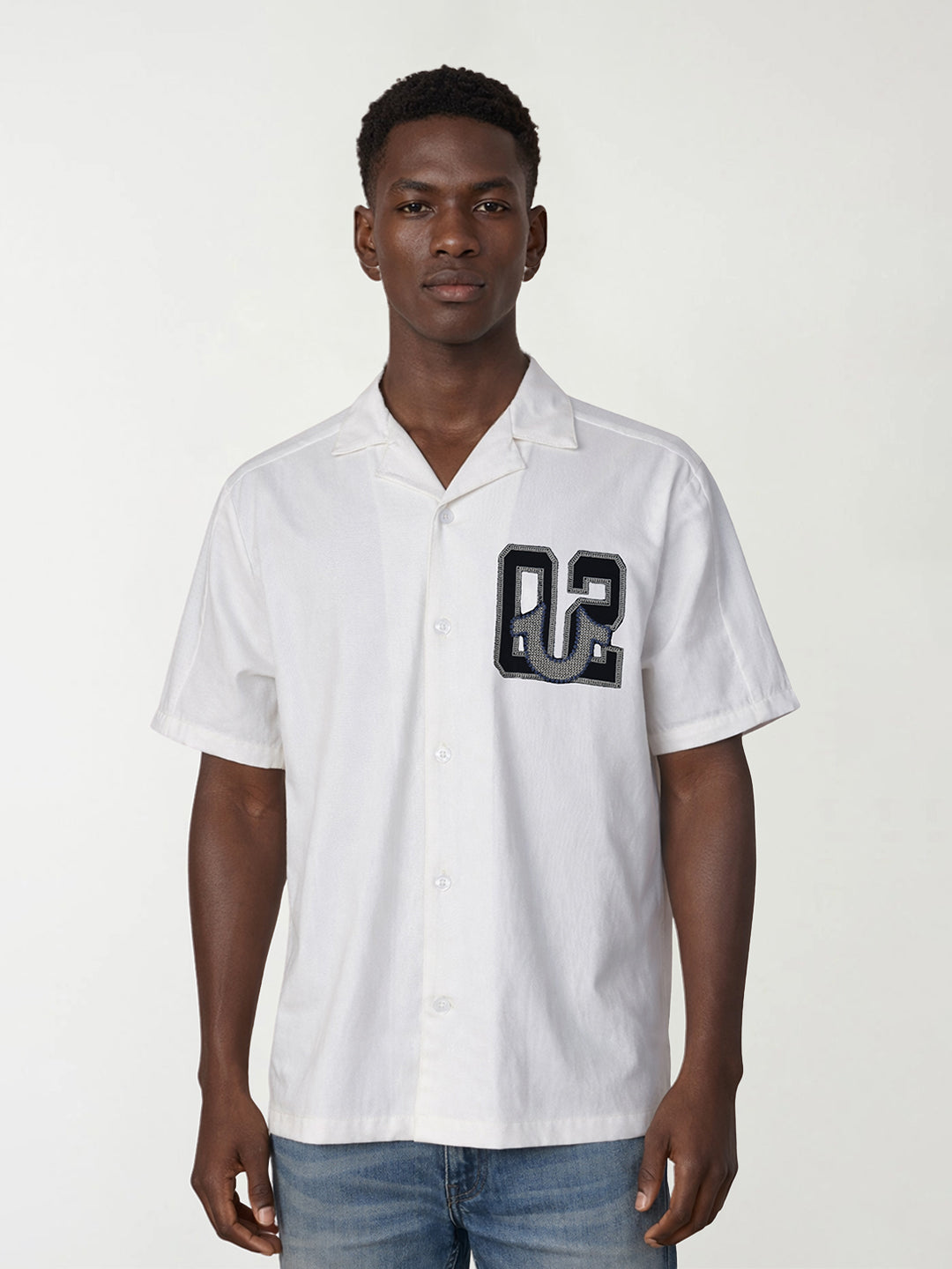 True Religion Men Cotton White Solid Shirt