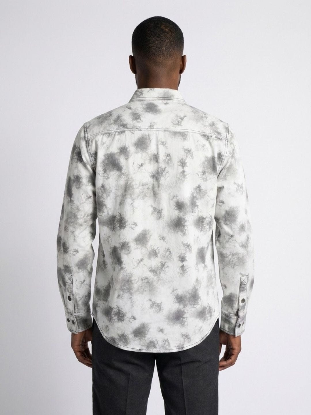 True Religion Men White Tie-Dye Regular Fit Shirt