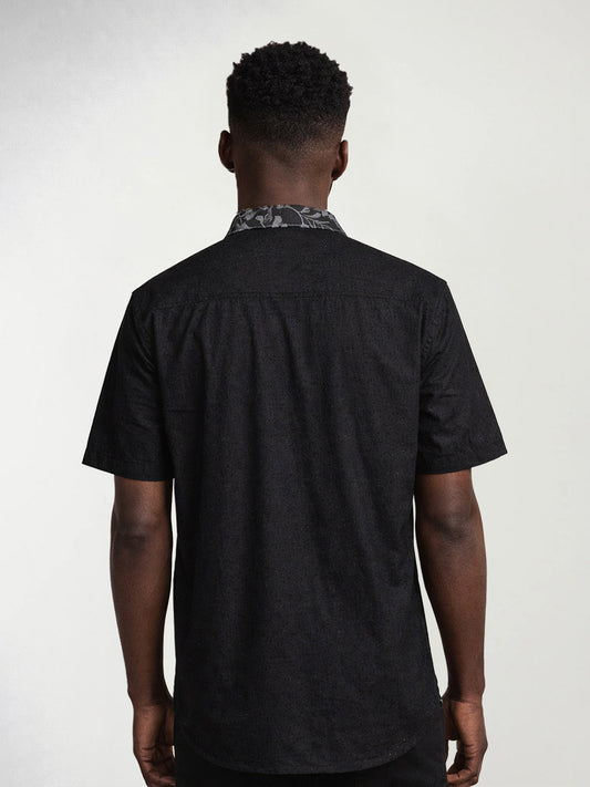 True Religion Men Black Solid Kurta Shirt