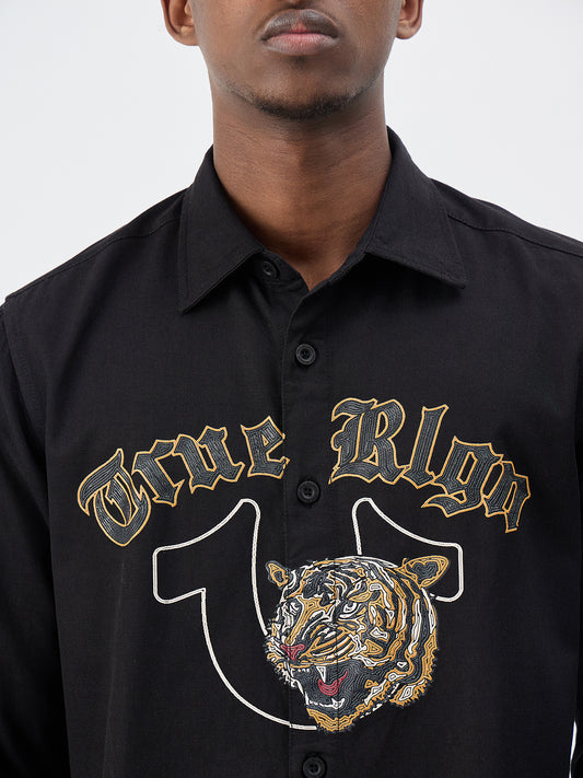 True Religion Men Embroidered Black Shirt