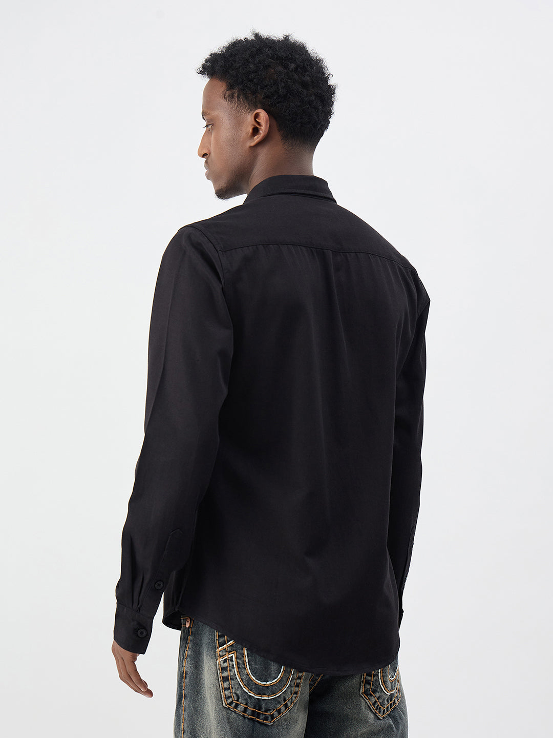 True Religion Men Embroidered Black Shirt