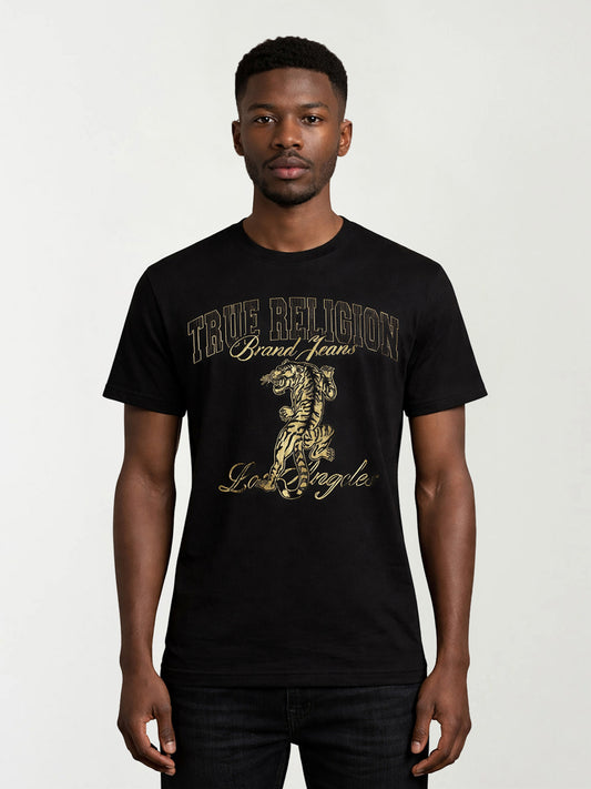 True Religion Men Black Embroidered T-Shirt