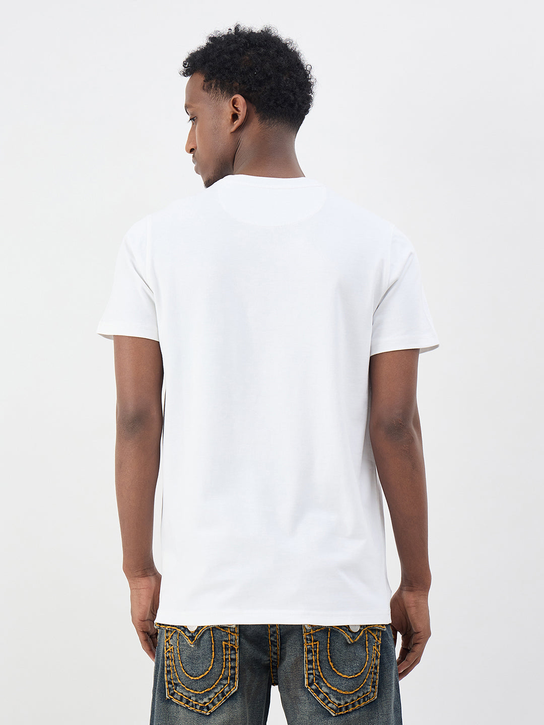 True Religion Men Solid White T-Shirt