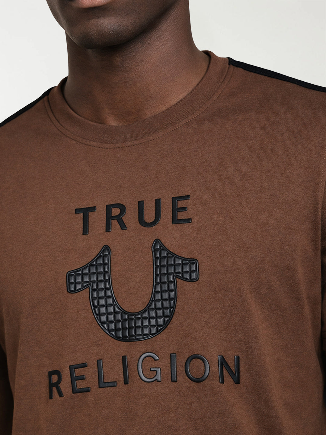 True Religion Men Brown Embroidered T-Shirt