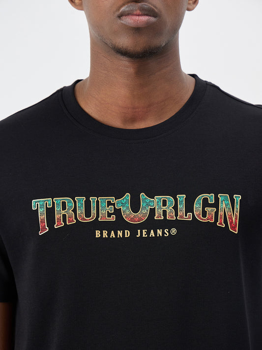 True Religion Men Solid Black T-Shirt