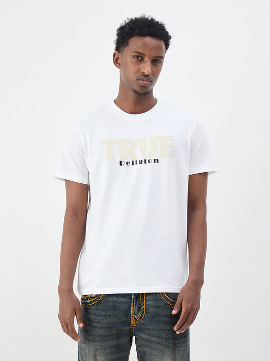 True Religion Men Solid White T-Shirt