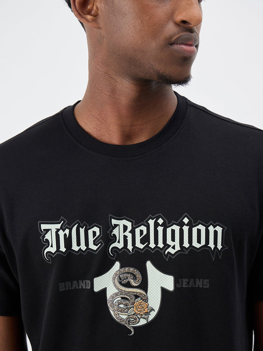 True Religion Men Solid Black T-Shirt