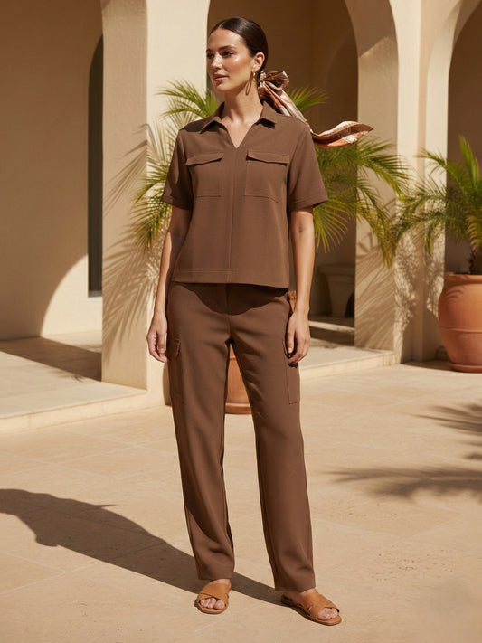 Iconic Women Brown Solid Straight Fit Jogger