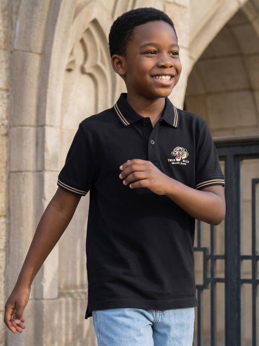 True Religion Boys Black Cotton T-Shirt