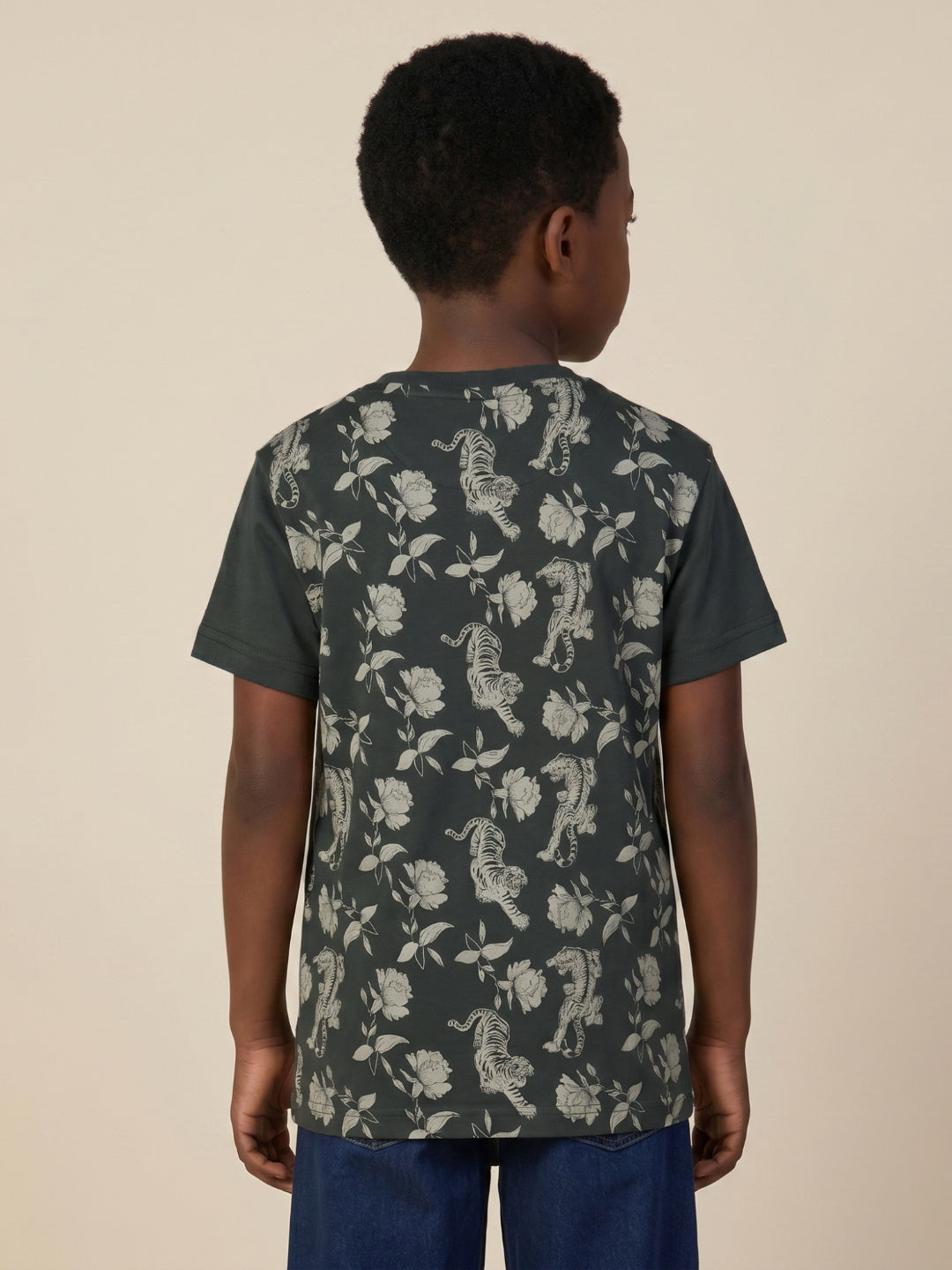 True Religion Boys Green Aop Cotton T-Shirt