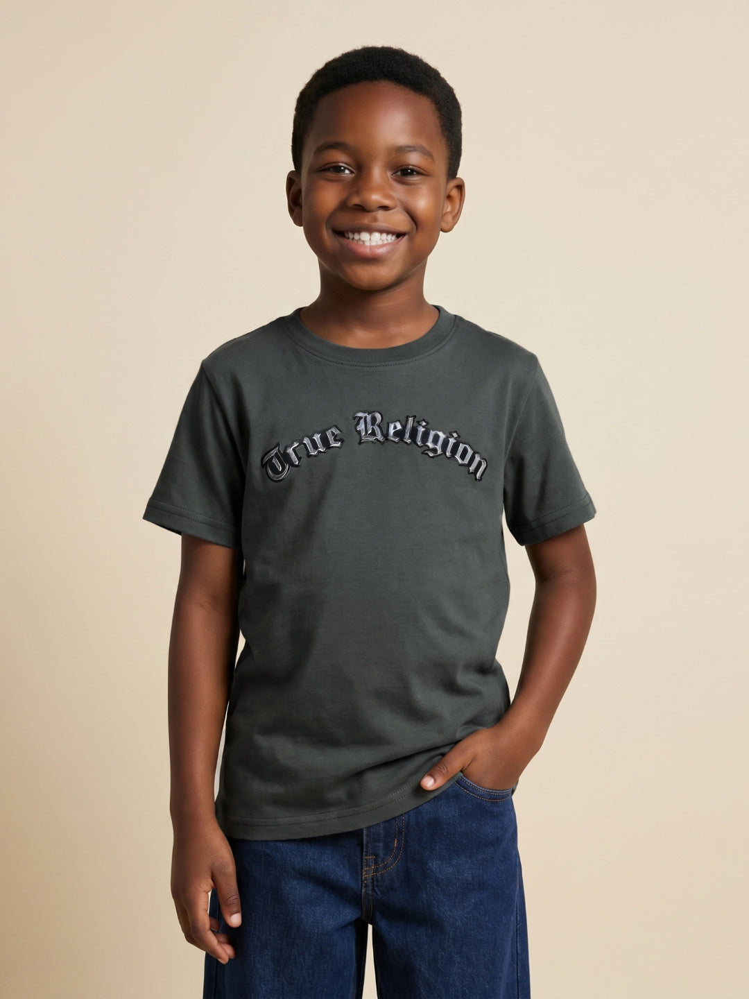 True Religion Boys Green Cotton T-Shirt