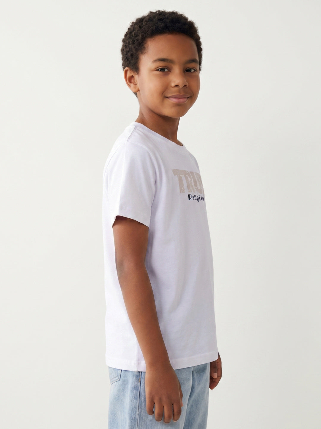 True Religion Boys Cream Cotton T-Shirt