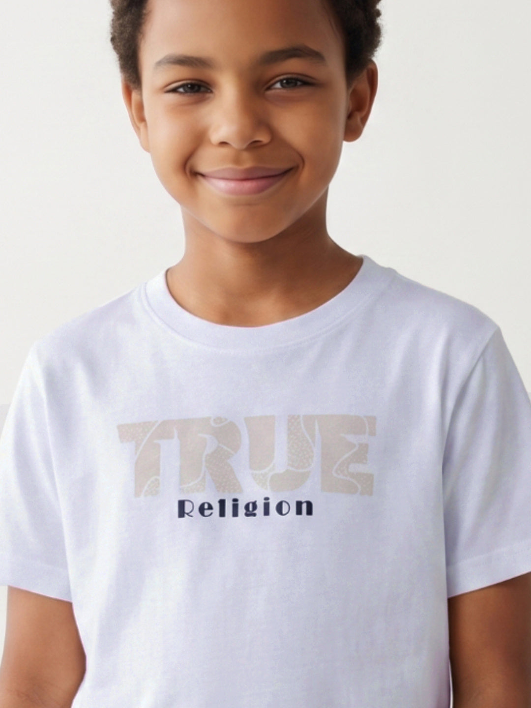 True Religion Boys Cream Cotton T-Shirt