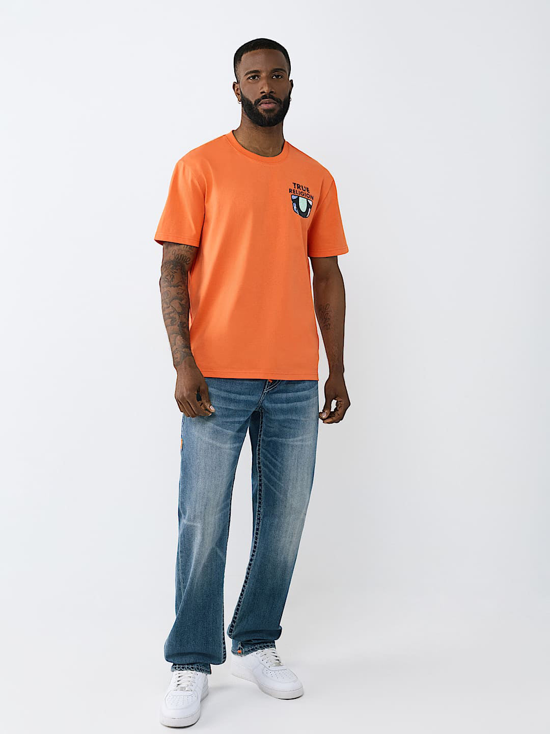 True Religion Blue Straight Fit Ricky Super T Stretchable Jeans