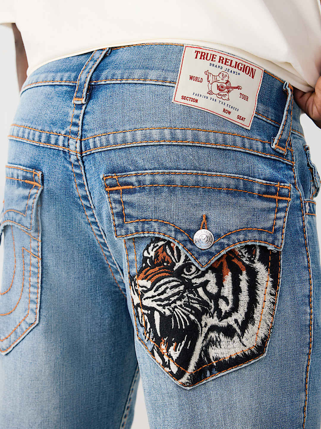 True Religion Blue Straight Fit Ricky Big T Stretchable Jeans