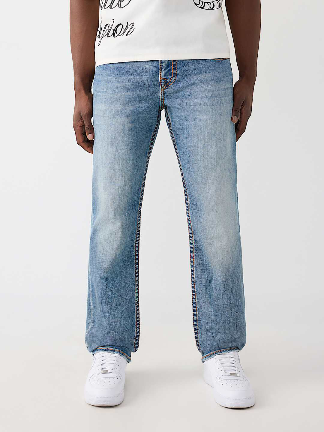 True Religion Blue Straight Fit Ricky Big T Stretchable Jeans