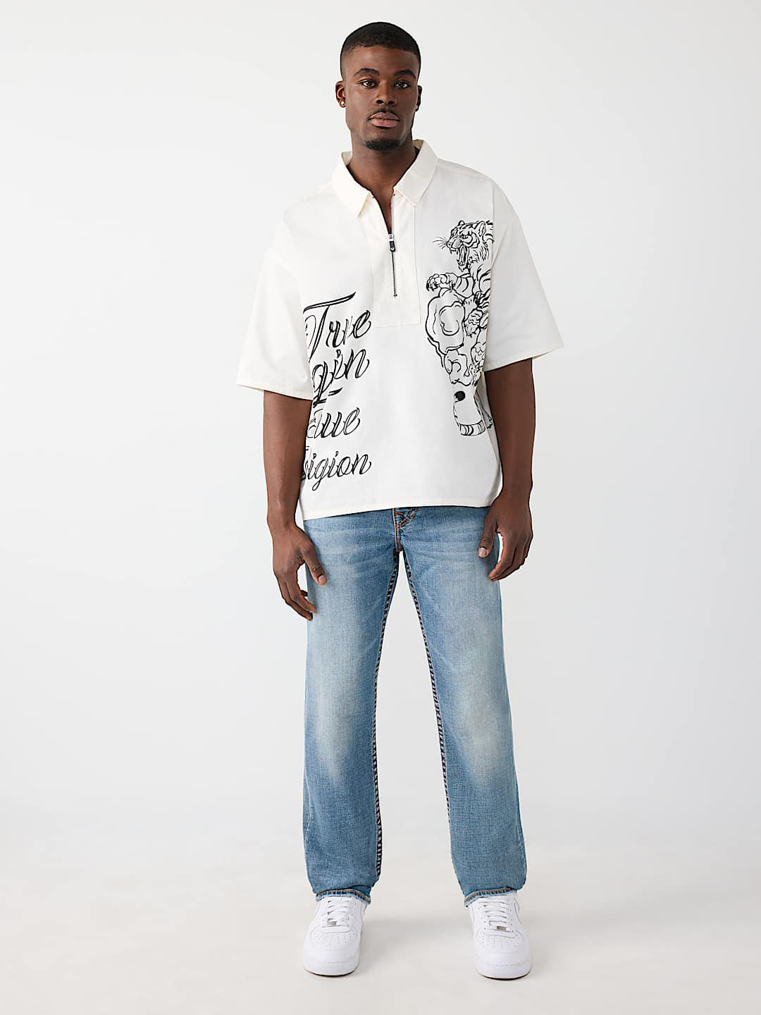True Religion Blue Straight Fit Ricky Big T Stretchable Jeans