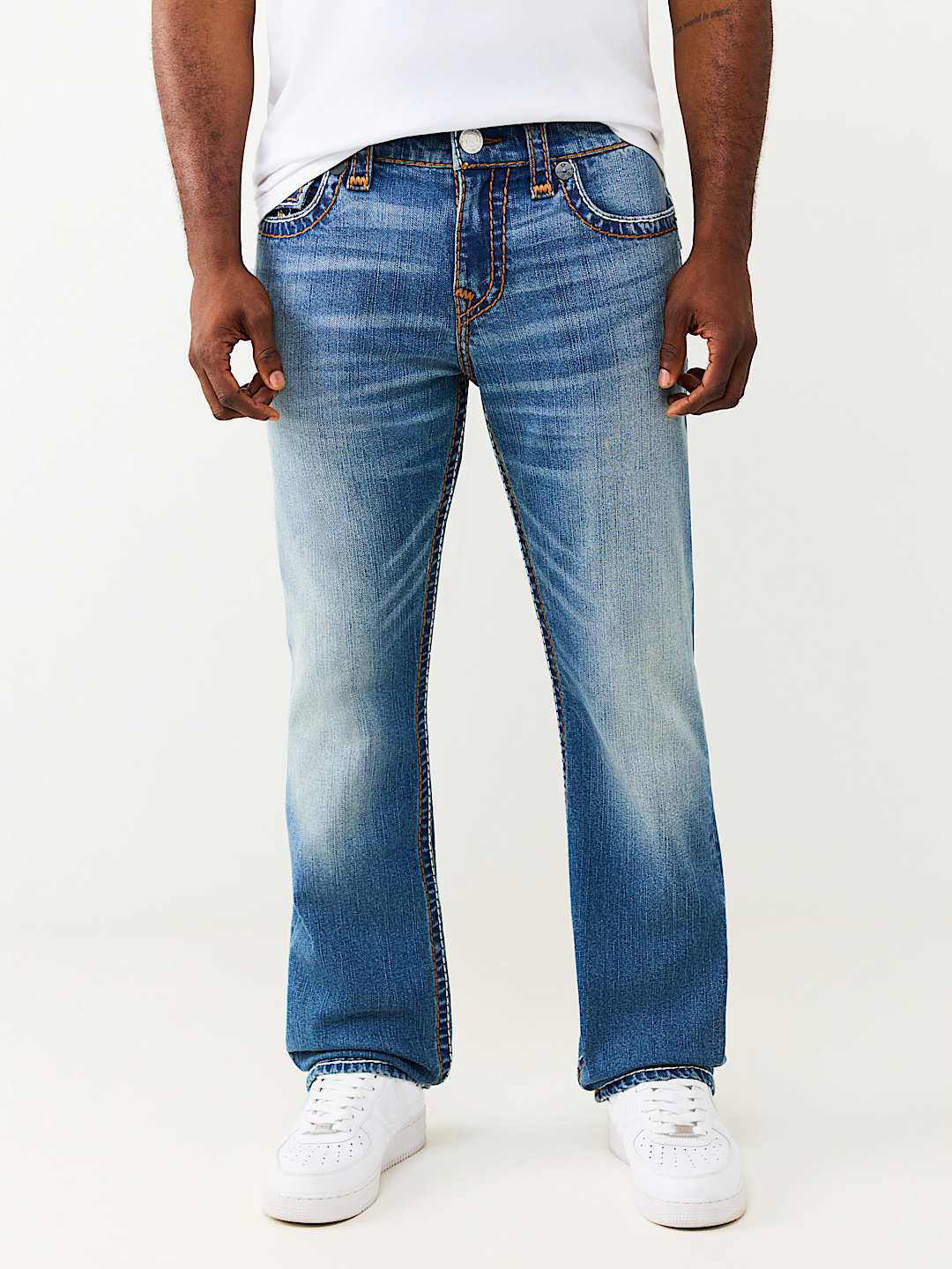 True Religion Blue Straight Fit Ricky Ropestitch Stretchable Jeans