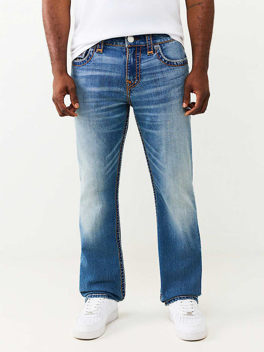True Religion Blue Straight Fit Ricky Ropestitch Stretchable Jeans