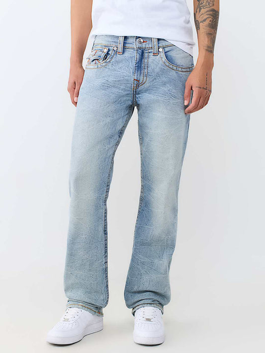 True Religion Blue Straight Fit Ricky Big T Stretchable Jeans