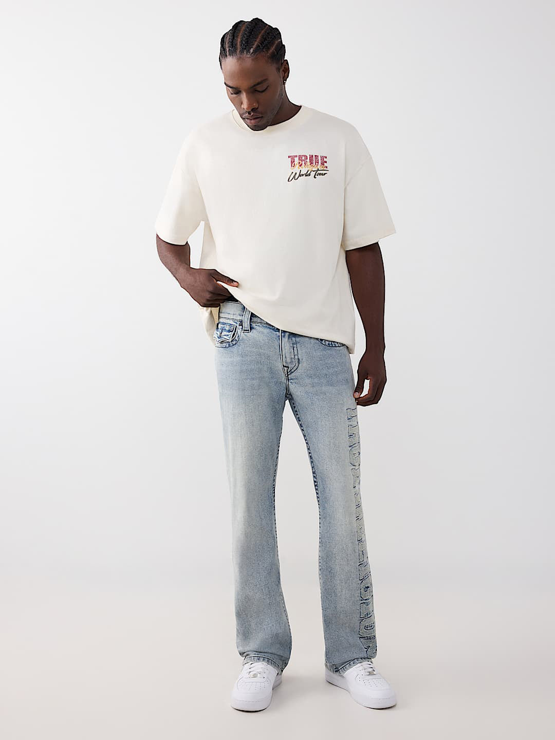 True Religion Blue SN Billy Bootcut Solid Stretchable Jeans