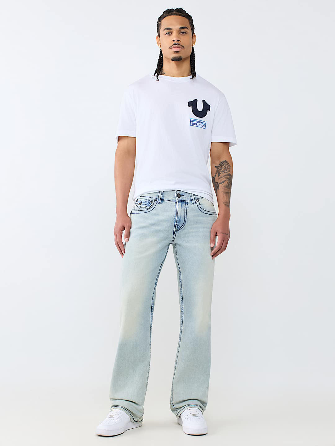 True Religion Blue Big T Billy Bootcut Solid Stretchable Jeans