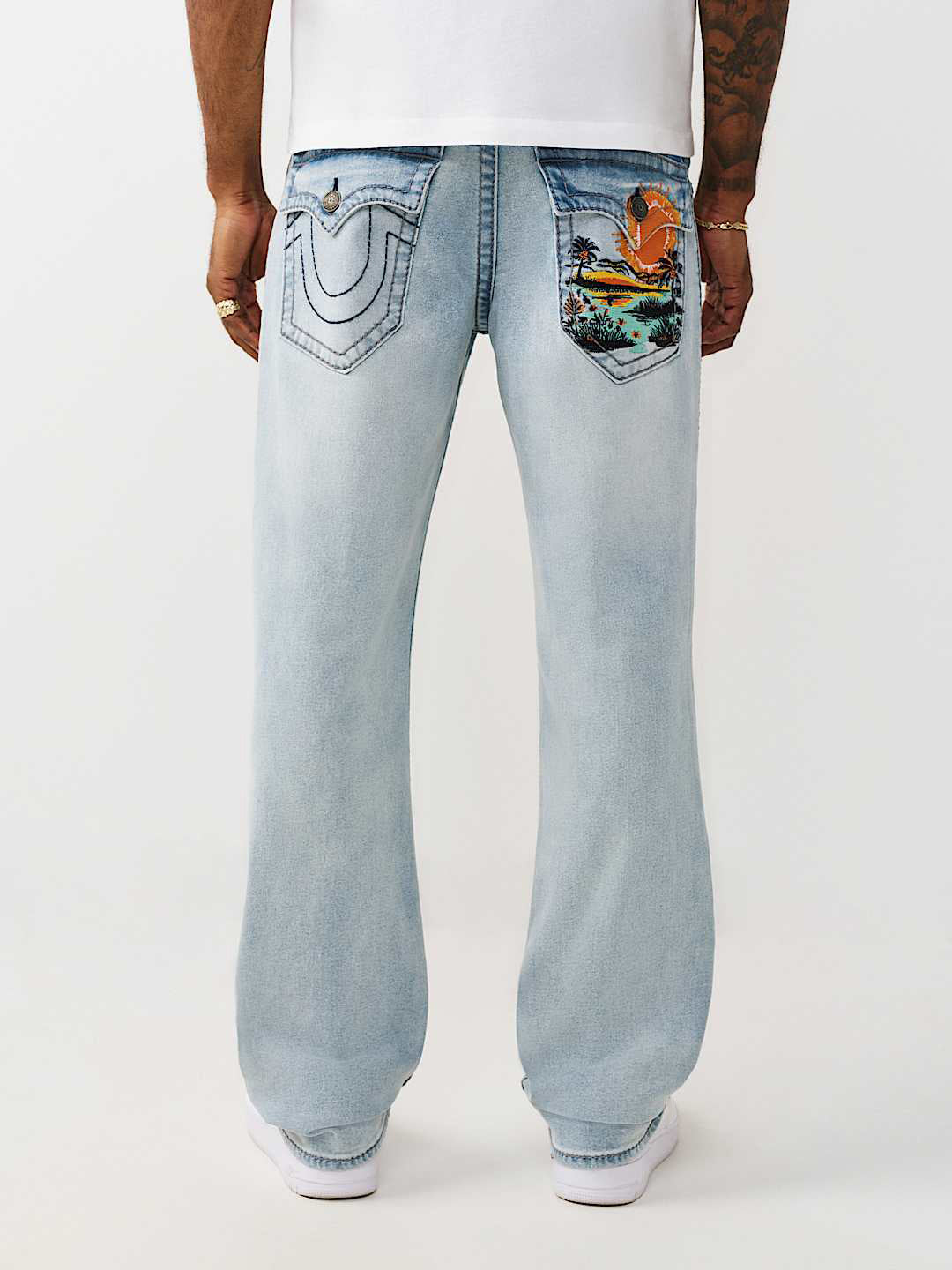 True Religion Blue Straight Fit Ricky Big T Stretchable Jeans