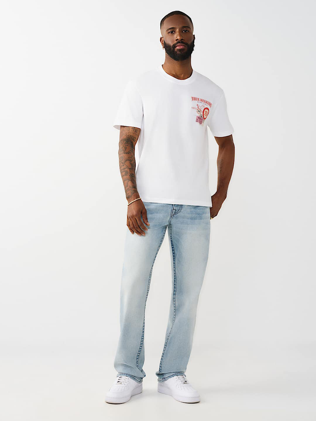 True Religion Blue Straight Fit Ricky Big T Stretchable Jeans