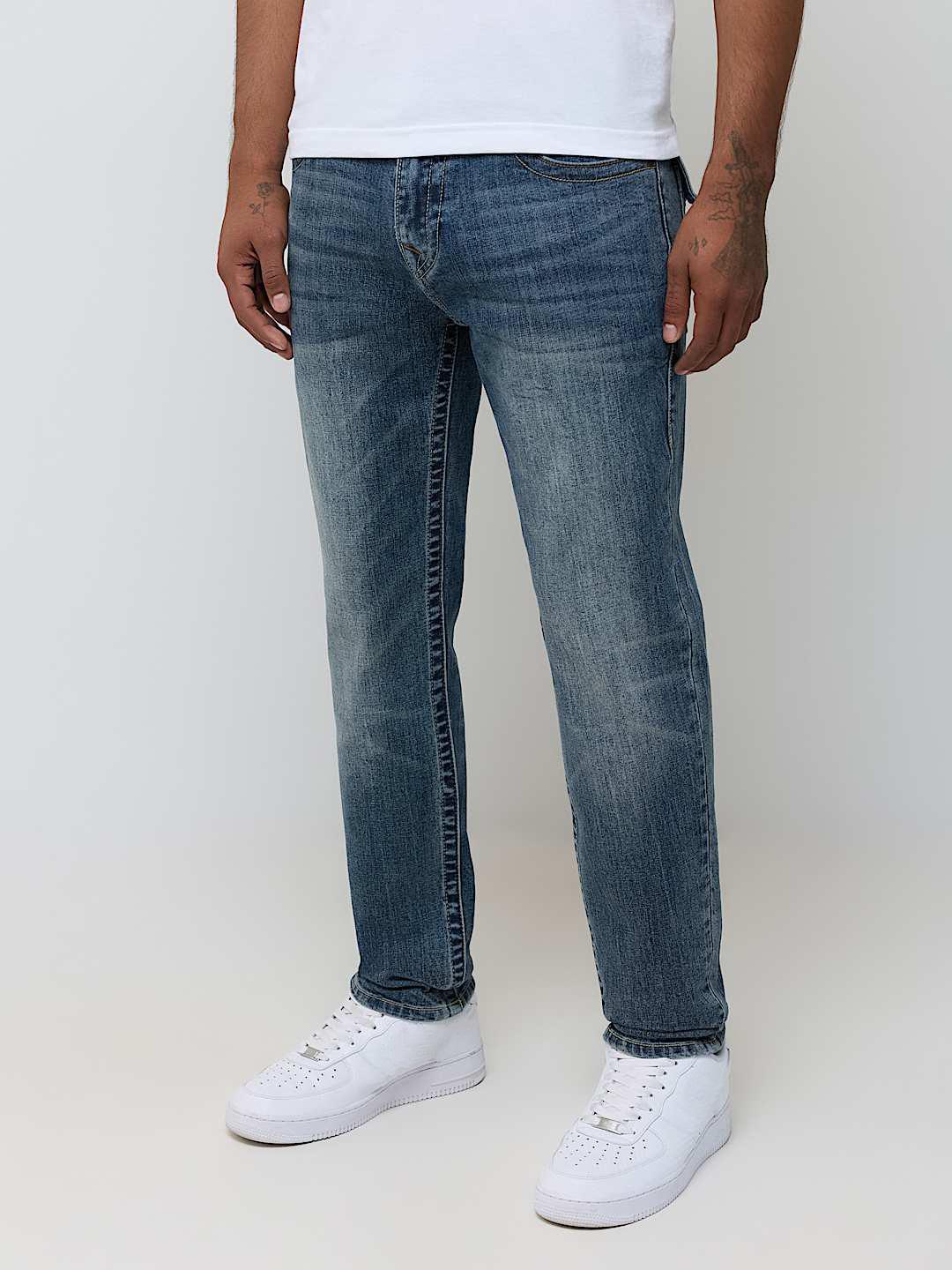 True Religion Men Blue Solid Rocco SN Skinny Fit Jeans