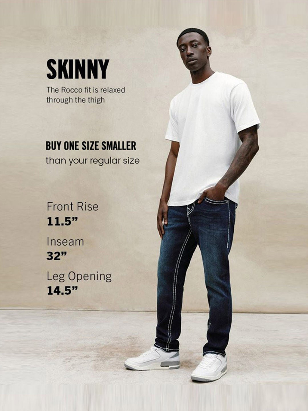True Religion Men Blue Solid Rocco SN Skinny Fit Jeans
