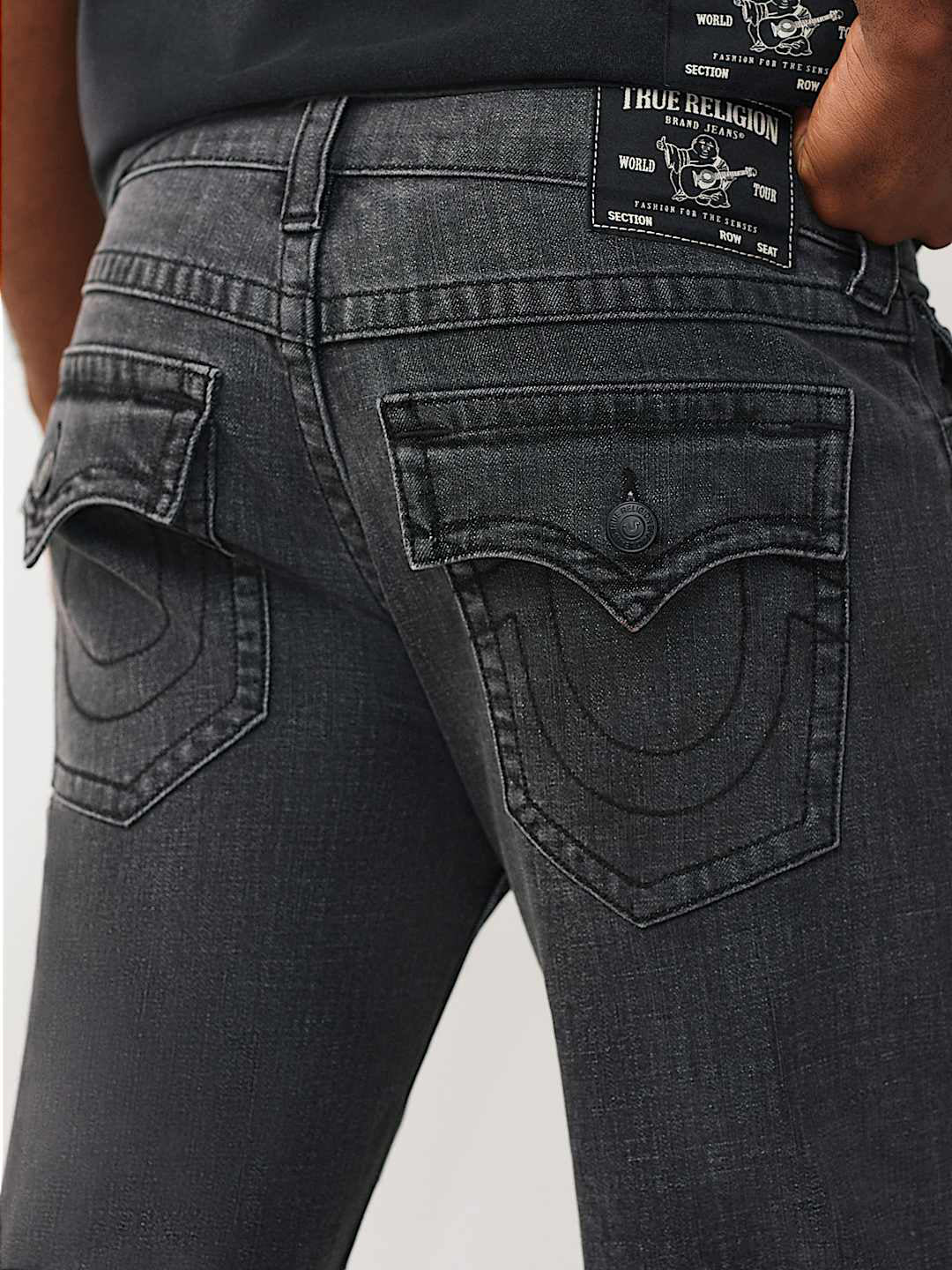 True Religion Grey Straight Fit Ricky SN Stretchable Jeans