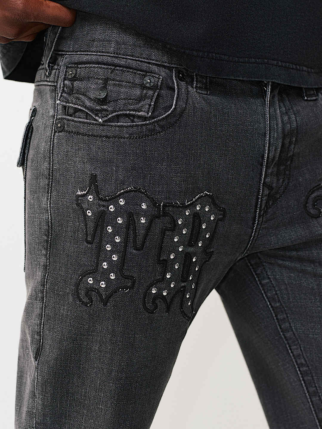 True Religion Grey Straight Fit Ricky SN Stretchable Jeans
